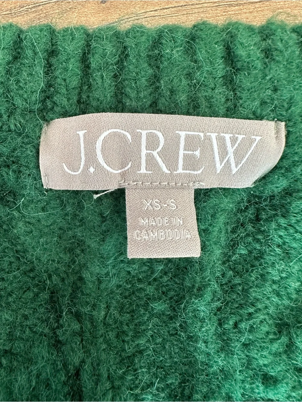 J.Crew Men’s Merino Alpaca Cable Knit Cardigan Green XS Small Wool Blend